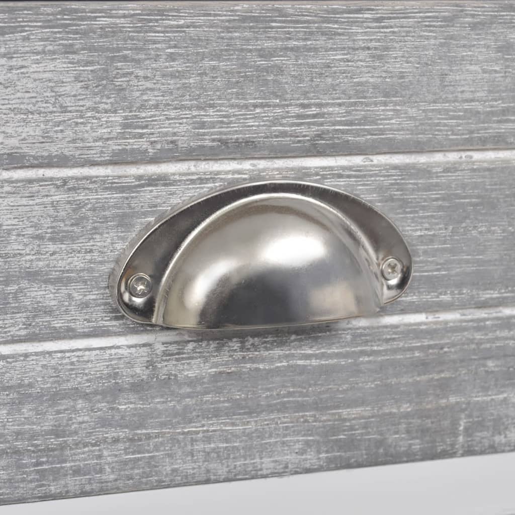 Grey & White Nightstand with Drawer: Modern Chic Bedroom Accent