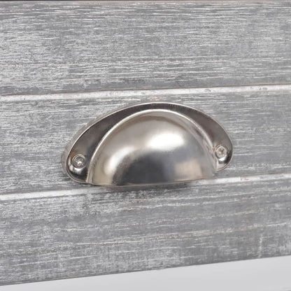 Grey & White Nightstand with Drawer: Modern Chic Bedroom Accent