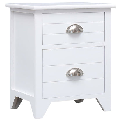 White Nightstand Set of 2 with 2 Drawers - Elegant Bedroom Furniture