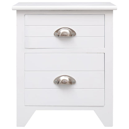 White Nightstand Set of 2 with 2 Drawers - Elegant Bedroom Furniture