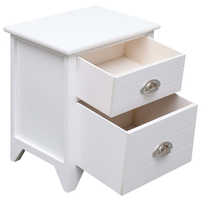 White Nightstand Set of 2 with 2 Drawers - Elegant Bedroom Furniture