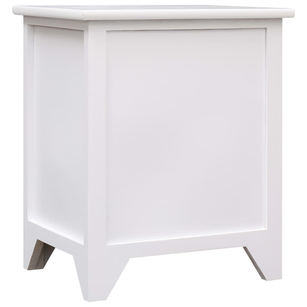 White Nightstand Set of 2 with 2 Drawers - Elegant Bedroom Furniture