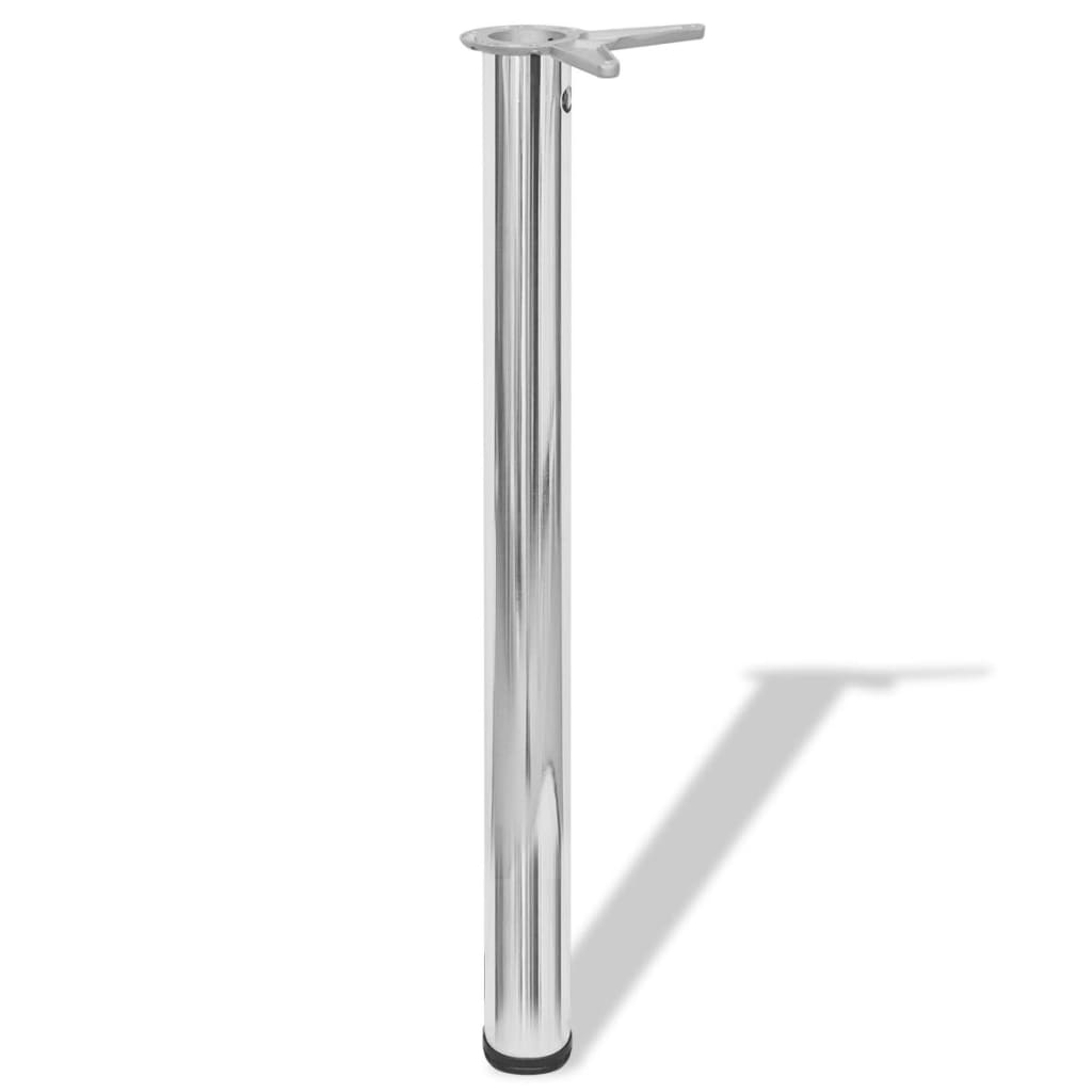 Chrome Adjustable Table Legs - Set of 4, 710mm Height