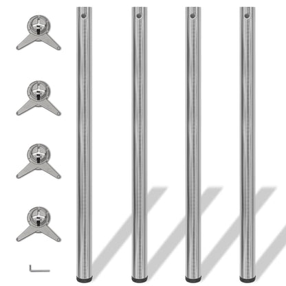 Brushed Nickel Adjustable Table Legs - Set of 4, 1100mm Height