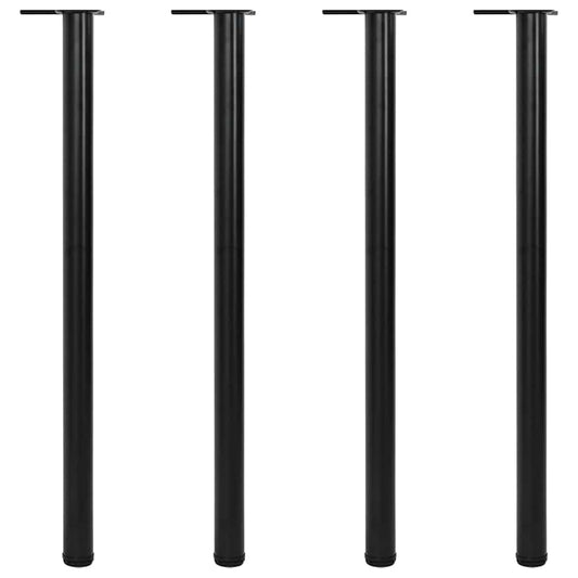 Adjustable Black Table Legs, 1100mm - Set of 4, Sturdy Steel