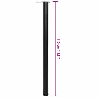 Adjustable Black Table Legs, 1100mm - Set of 4, Sturdy Steel