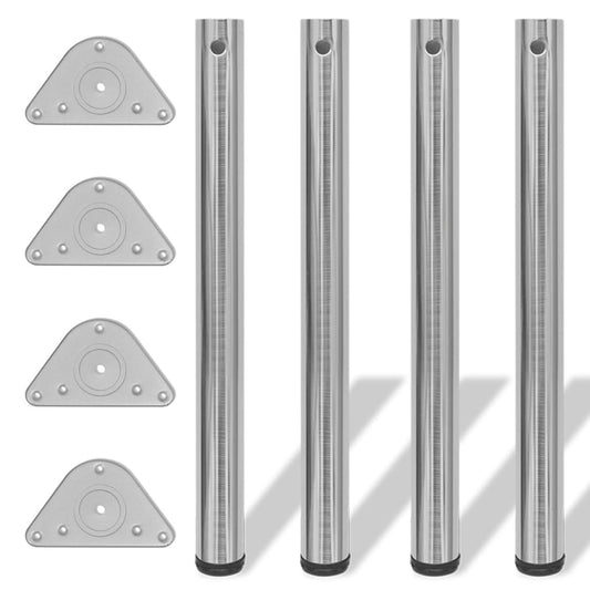 Adjustable Brushed Nickel Table Legs 710mm - Set of 4