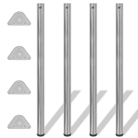 Brushed Nickel Adjustable Table Legs - Set of 4, 1100mm
