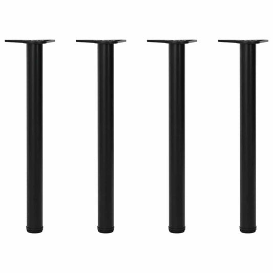 Black Adjustable Table Legs 710mm - Set of 4, Height Customizable
