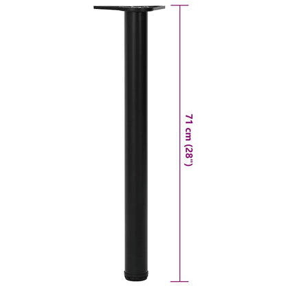 Black Adjustable Table Legs 710mm - Set of 4, Height Customizable