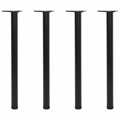 Adjustable Black Metal Table Legs, 870 mm, Set of 4