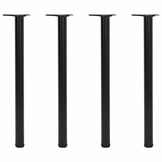 Adjustable Black Metal Table Legs, 870 mm, Set of 4