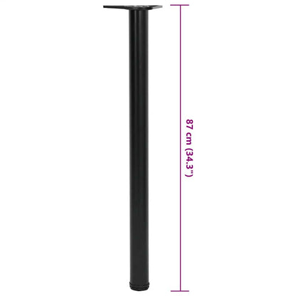 Adjustable Black Metal Table Legs, 870 mm, Set of 4