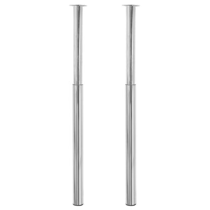 Adjustable Chrome Telescopic Table Legs, 710-1100mm, Set of 2