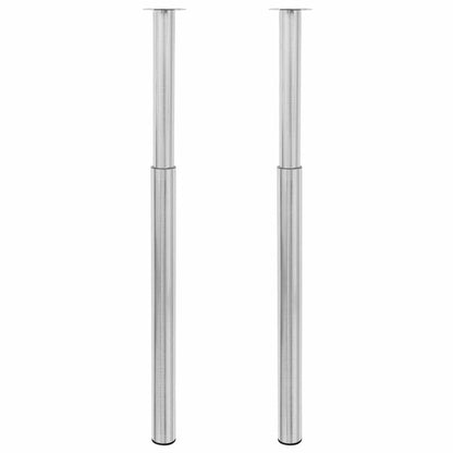 Adjustable Brushed Nickel Telescopic Table Legs 710-1100mm (Set of 2)