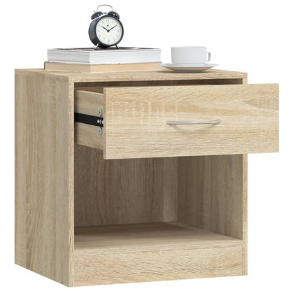 Set of 2 Oak Nightstands with Drawer - Elegant Bedroom Storage