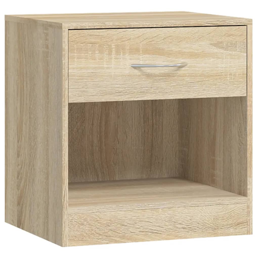Set of 2 Oak Nightstands with Drawer - Elegant Bedroom Storage