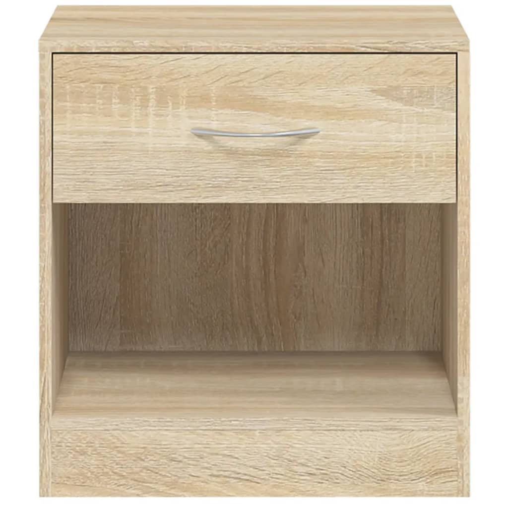 Set of 2 Oak Nightstands with Drawer - Elegant Bedroom Storage