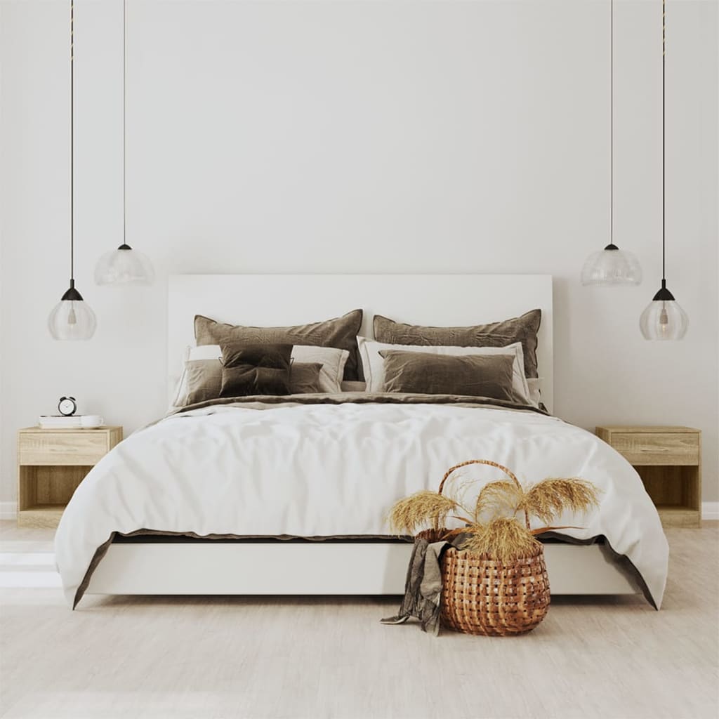 Set of 2 Oak Nightstands with Drawer - Elegant Bedroom Storage