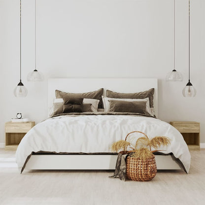 Set of 2 Oak Nightstands with Drawer - Elegant Bedroom Storage