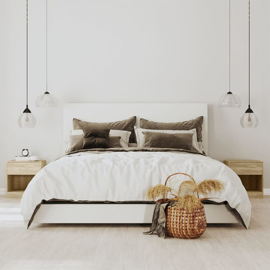 Set of 2 Oak Nightstands with Drawer - Elegant Bedroom Storage