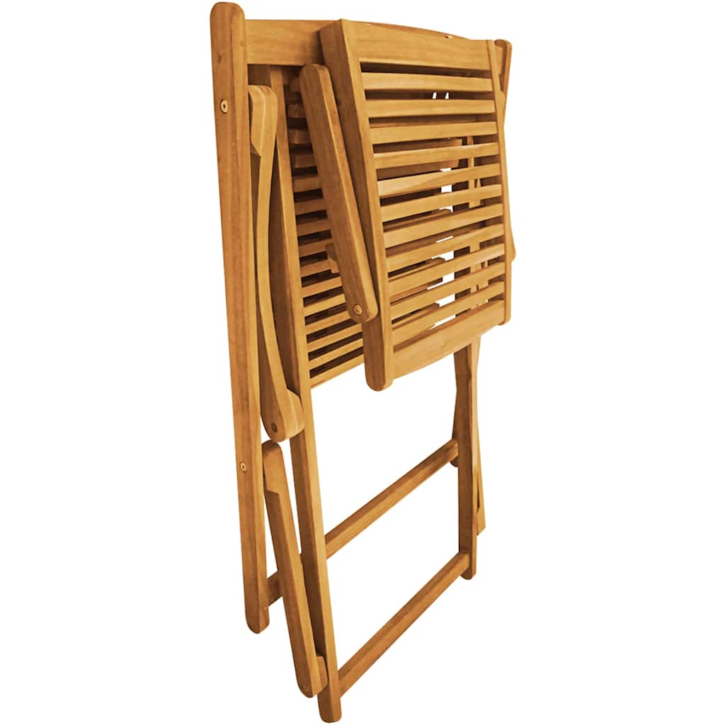 Solid Acacia Wood Deck Chair with Footrest - Natural Finish