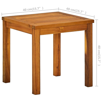 Acacia Wood Sun Lounger & Table Set with Textilene Fabric