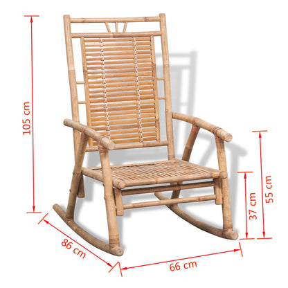 Eco-Friendly Bamboo Rocking Chair - Natural Finish