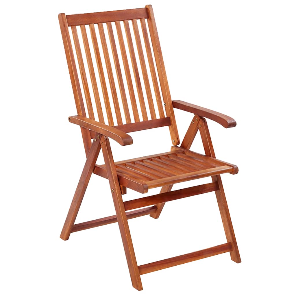 Solid Acacia Wood Folding Garden Chairs 2 Pcs - Brown