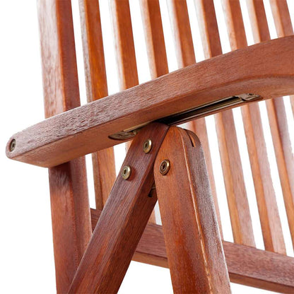 Solid Acacia Wood Folding Garden Chairs 2 Pcs - Brown