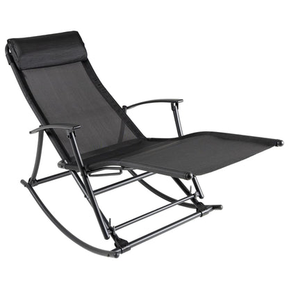 Black Steel & Textilene Garden Rocking Chair - Stylish & Durable