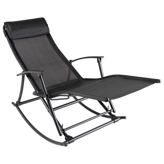 Black Steel & Textilene Garden Rocking Chair - Stylish & Durable