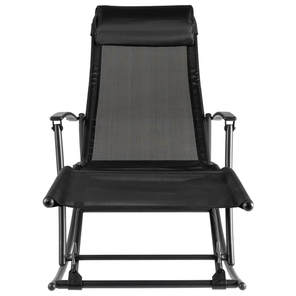 Black Steel & Textilene Garden Rocking Chair - Stylish & Durable