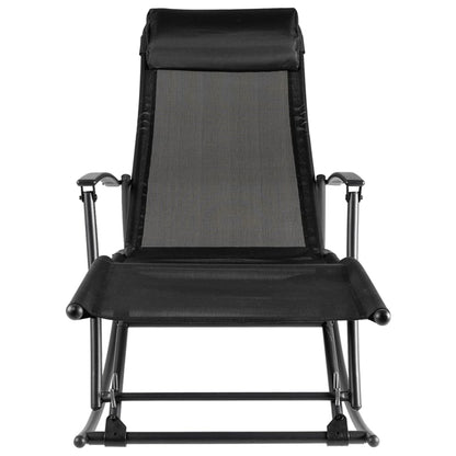 Black Steel & Textilene Garden Rocking Chair - Stylish & Durable