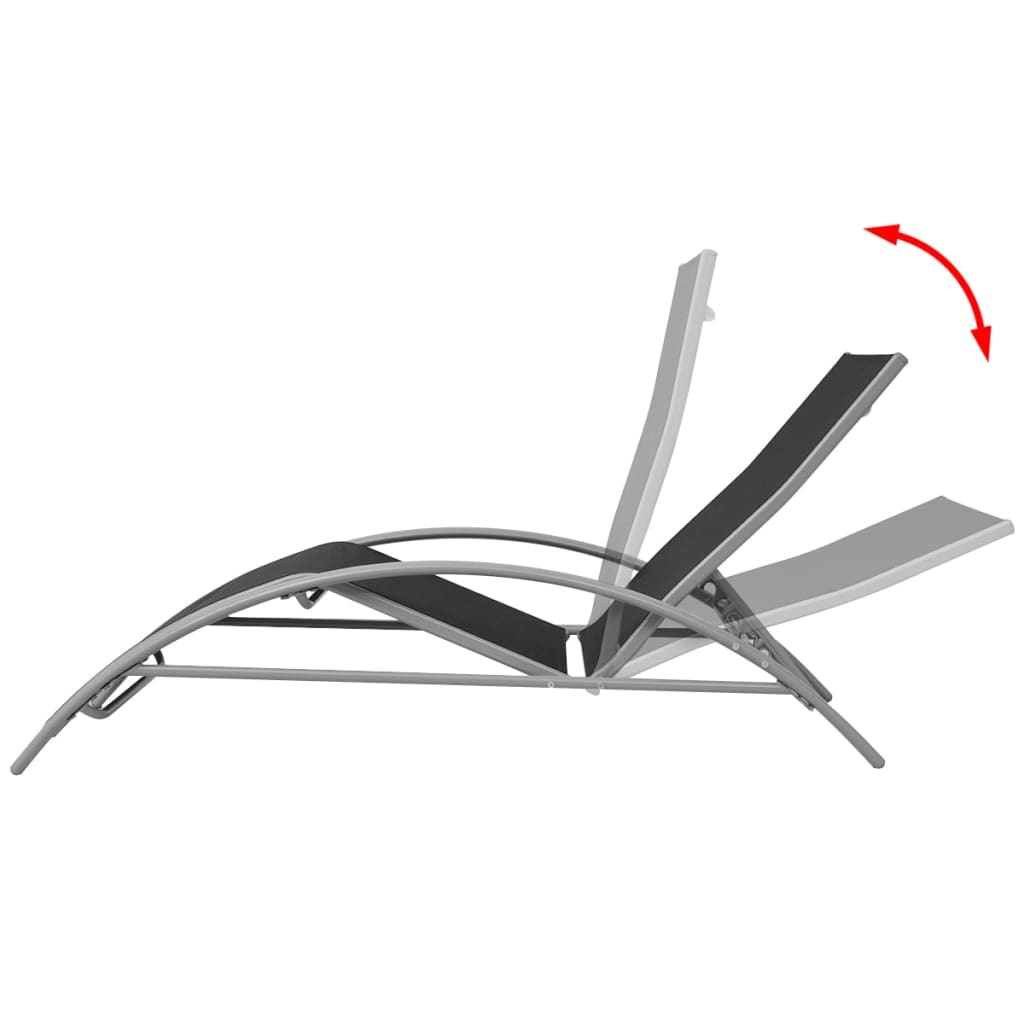 Stylish Black Aluminium Sun Lounger - Durable Outdoor Comfort