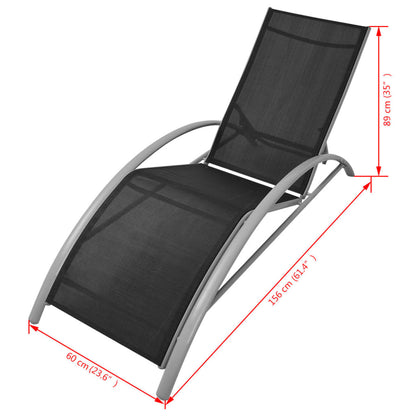 Stylish Black Aluminium Sun Lounger - Durable Outdoor Comfort