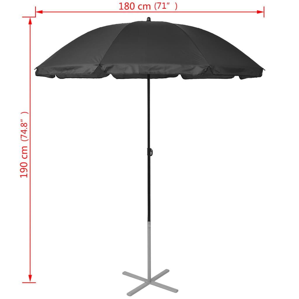 Aluminium Black Sun Loungers with Umbrella - Stylish & Durable
