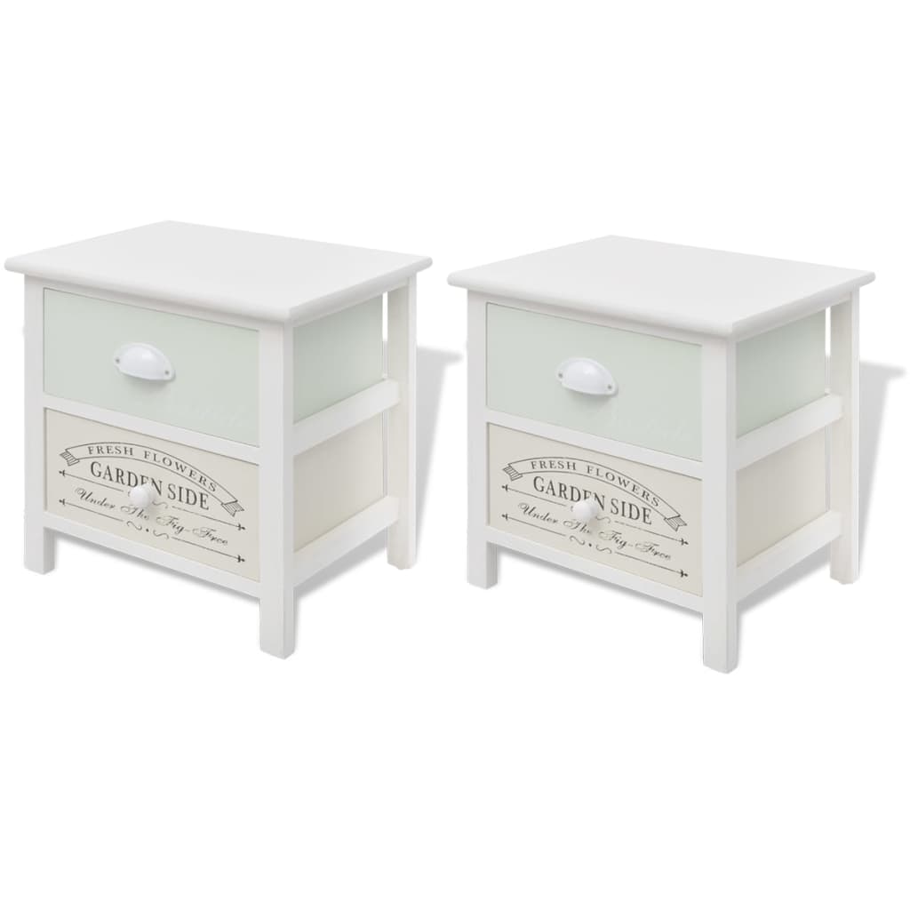 Set of 2 French Wood Bedside Cabinets - Elegant Style for Your Home