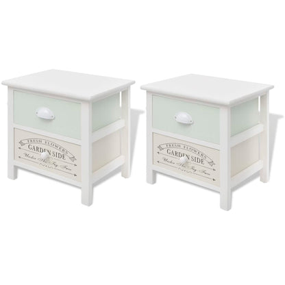 Set of 2 French Wood Bedside Cabinets - Elegant Style for Your Home
