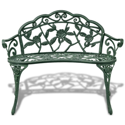 Elegant Green Cast Aluminium Garden Bench - 100 cm