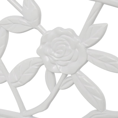 Elegant White Cast Aluminium Garden Bench - 100 cm