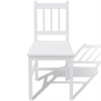 Seven Piece Dining Set Pinewood White