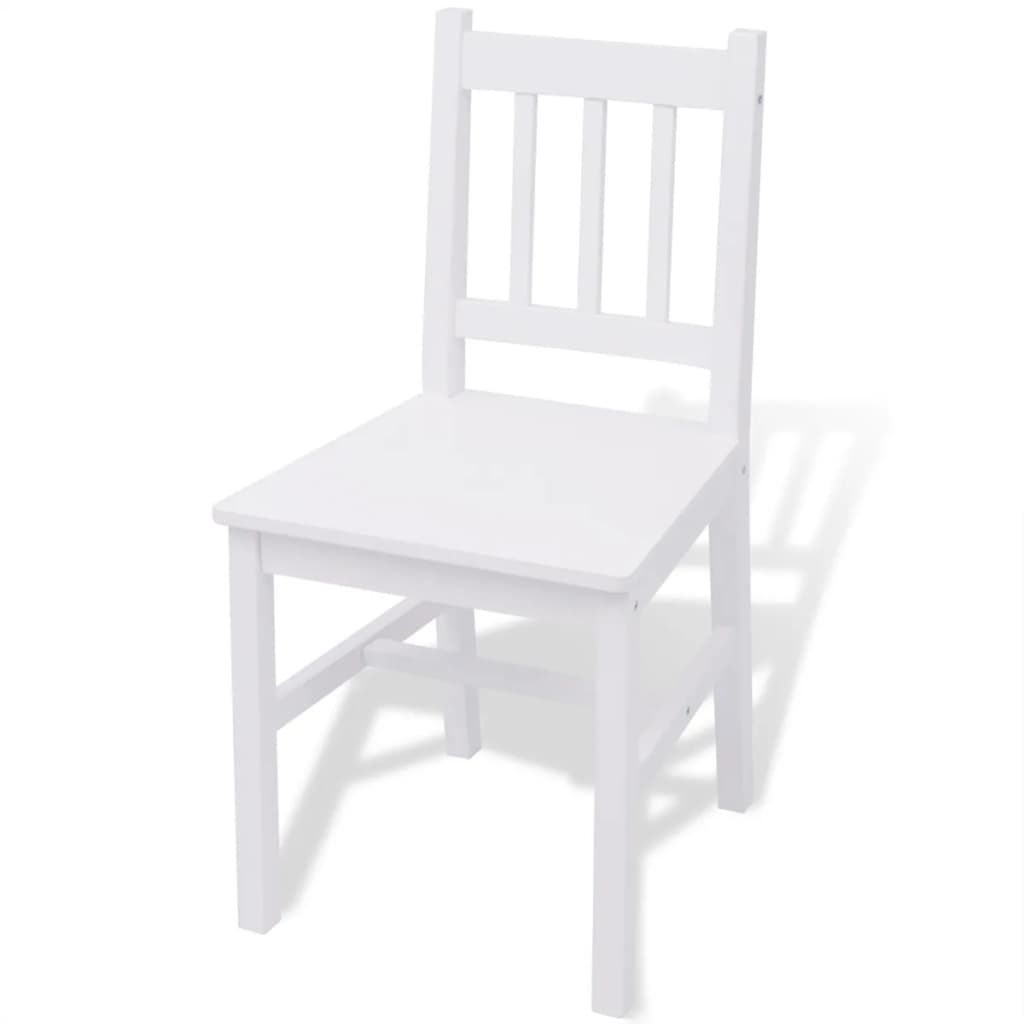Seven Piece Dining Set Pinewood White