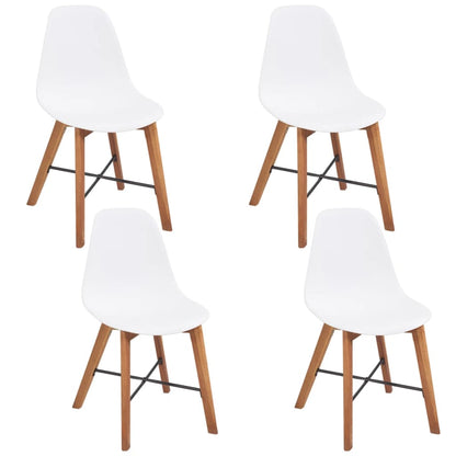 Chair Seats 4 pcs Plastic White