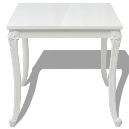 High Gloss White Dining Table 80x80x76 cm - Modern Design