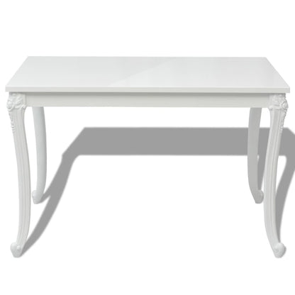 High Gloss White Dining Table 116x66x76 cm - Sleek & Modern Design