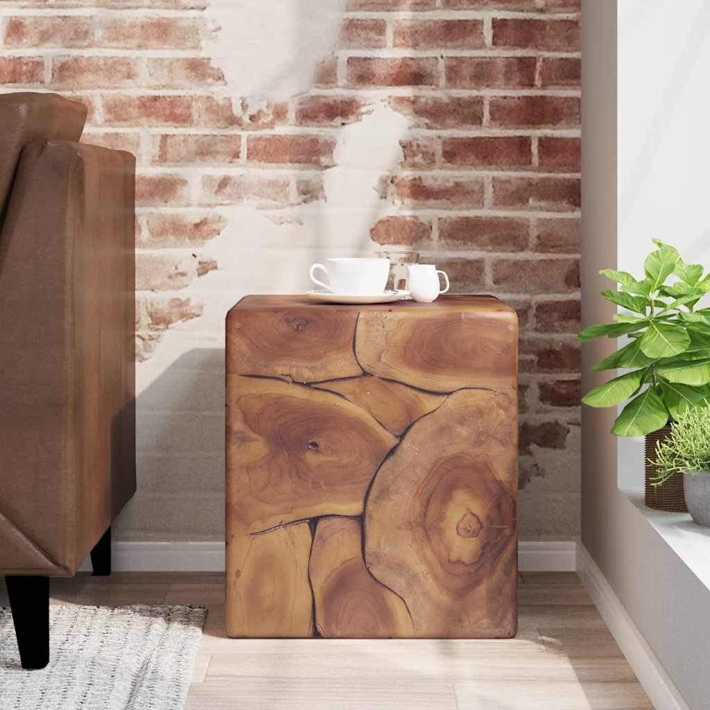 Solid Teak Wood Stool - Durable, Stylish, and Natural Finish