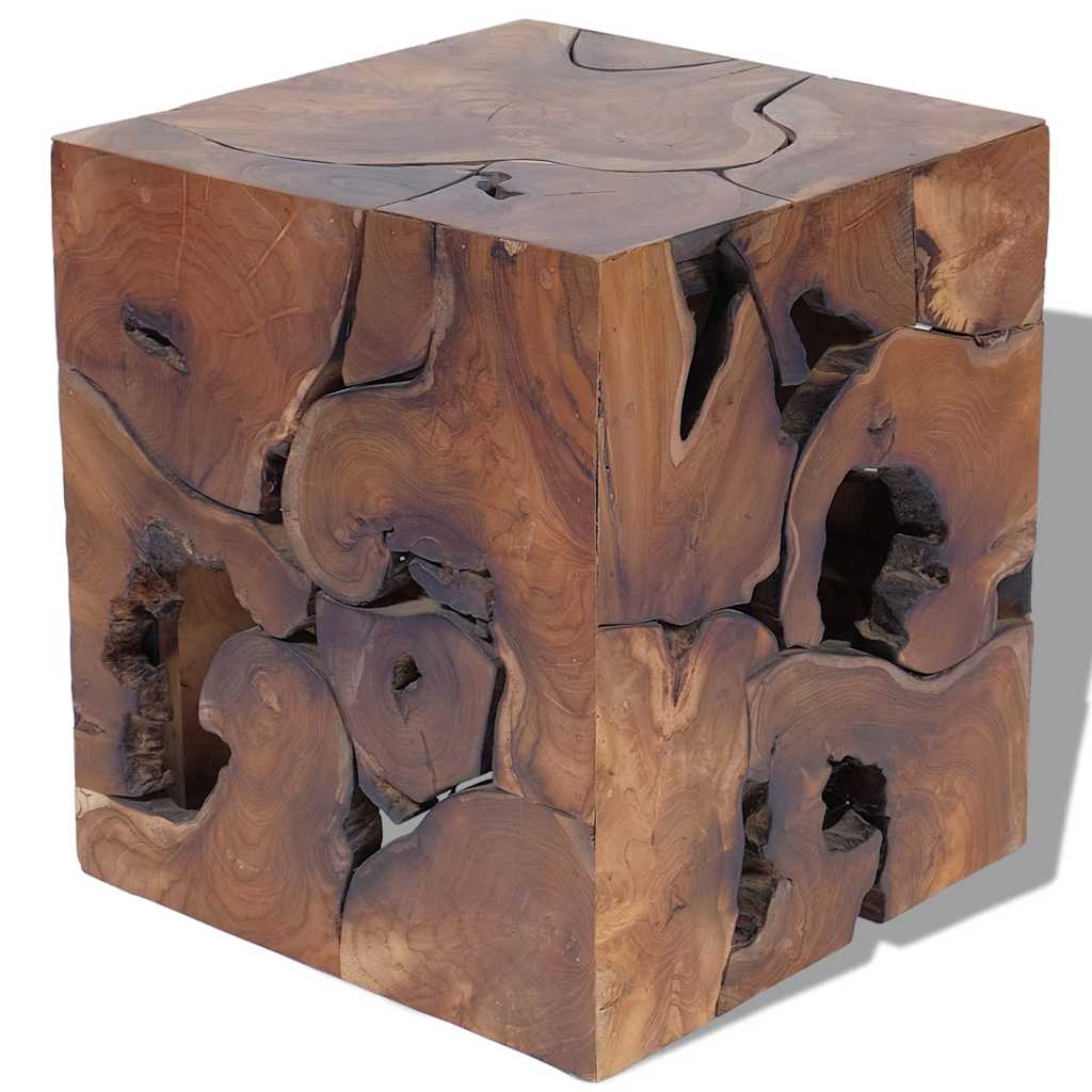 Solid Teak Wood Stool - Durable, Stylish, and Natural Finish