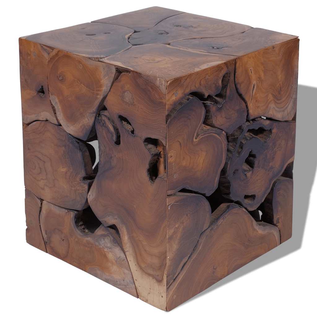 Solid Teak Wood Stool - Durable, Stylish, and Natural Finish
