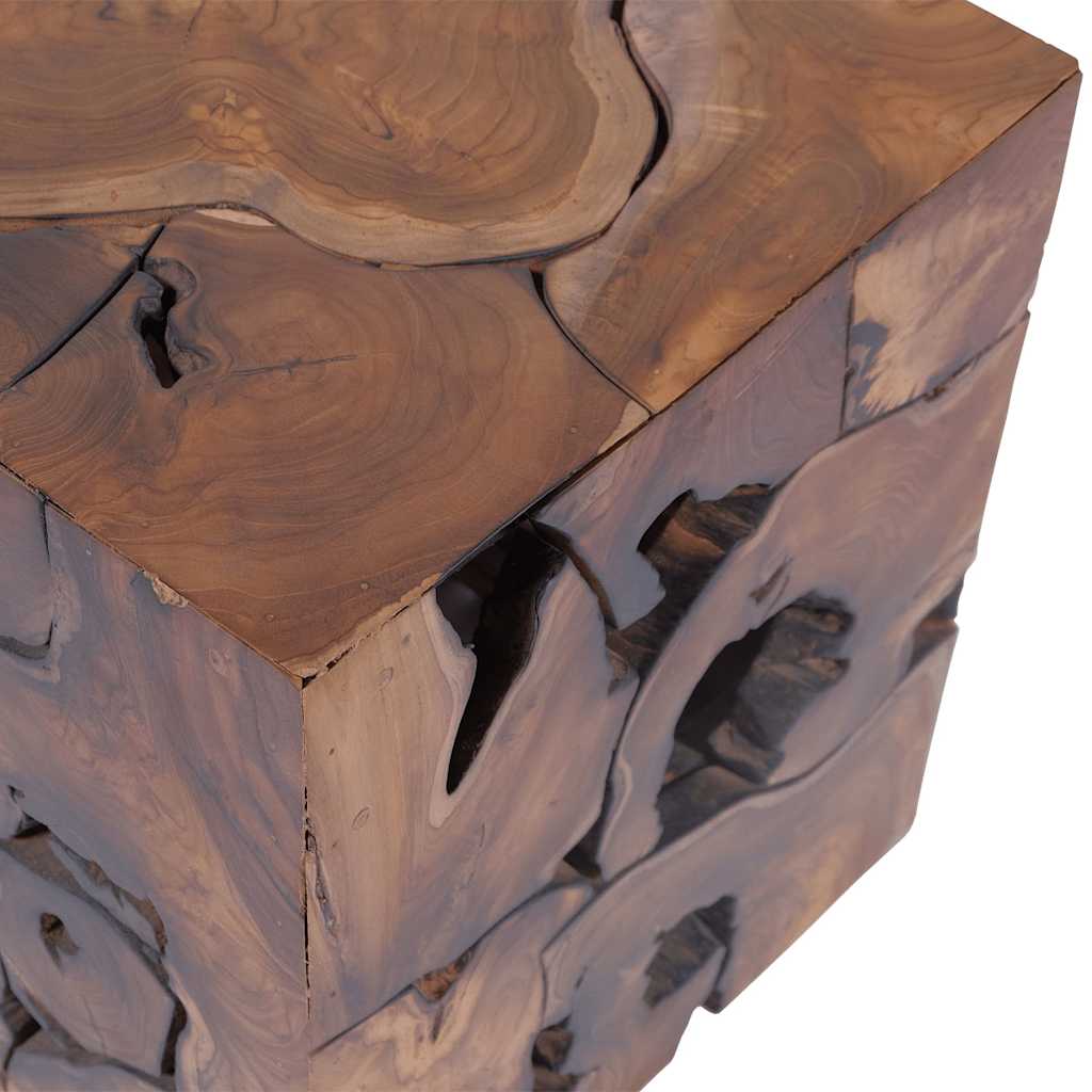 Solid Teak Wood Stool - Durable, Stylish, and Natural Finish